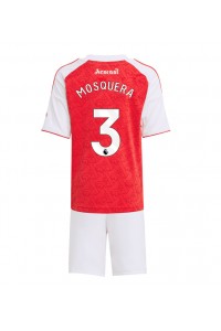 Arsenal Cristhian Mosquera #3 Babytruitje Thuis tenue Kind 2025-26 Korte Mouw (+ Korte broeken)